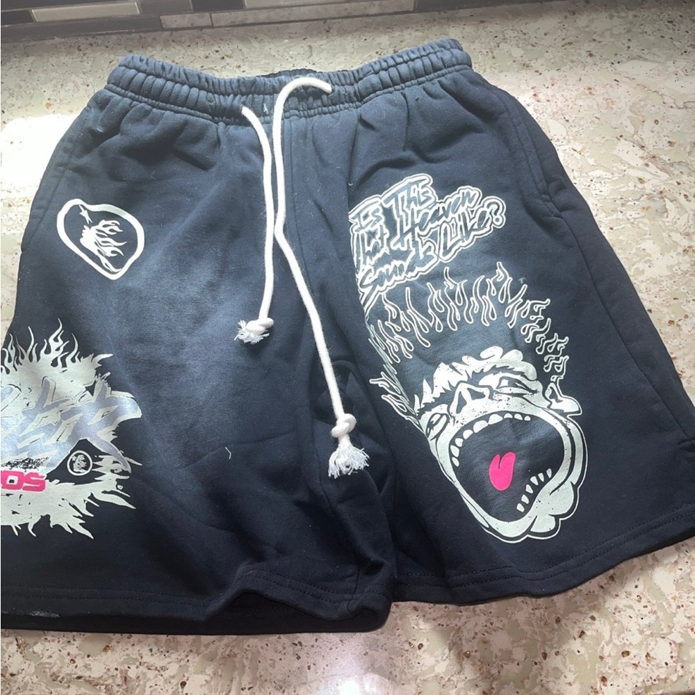 Hellstar  Graphic Black Athletic Shorts